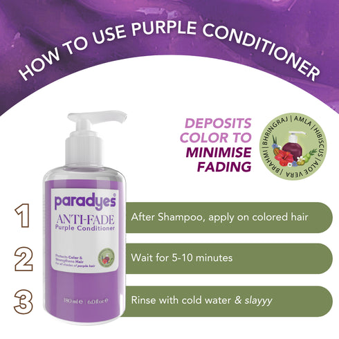 Paradyes Berry Plum Glossy Hair Tint with Anti Fade Purple Conditioner