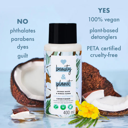 Love Beauty And Planet Coconut Water and Mimosa Flower Volume and Bounty Shampoo And Conditioner