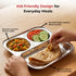 Vinod Stainless Steel 3 In 1 Compartment Plate with Round Edges Pav Bhaji Plate Idli Sambhar Plate Lunch Dinner Plate Pack of 2