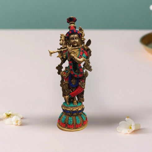Brass Krishna Statue 6.23Kg