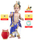 Raj Fancy Dresses Baby Krishna Brocade Fabric | White and Blue For Janmashtami Mythological Character Costume