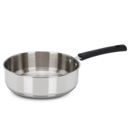 Vinod DONIV Stainless Steel Sandwich Bottom Solitaire Fry Pan 20 cms Induction Friendly Capacity 2 Liter