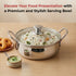 Vinod Stainless Steel Elite Bowl With Glass Lid and Side Handles 1300 ml Mirror Finish Strong and Sturdy Build Dishwasher Safe and Rust Free