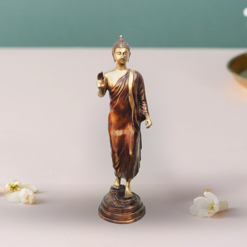 Brass Standing Budha Statue 9.4Kg