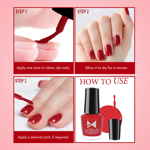 Moraze Cosmetics Nail Paint Pack 10 Highly Glossy Pigmented Shades