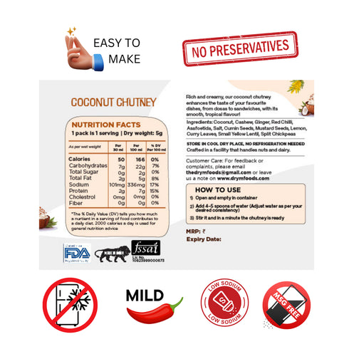 Drym foods Coconut Chutney