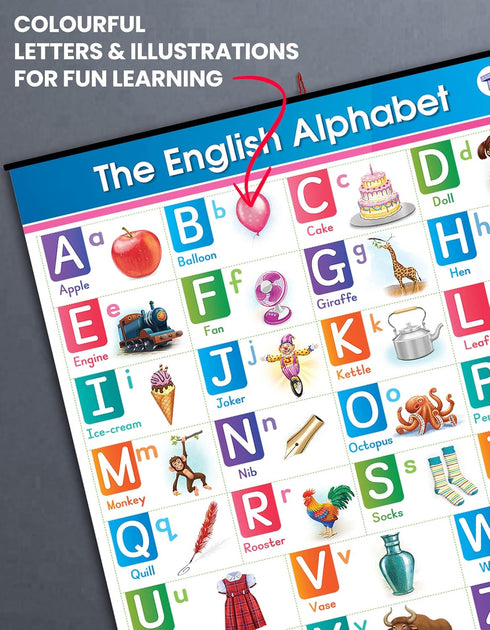 Jumbo English Alphabet and Numbers Chart for Kids