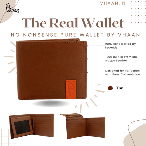 Vhaanfootwear Style Guardian Premium NAPPA Leather Wallet with RFID Protection for Men Tan