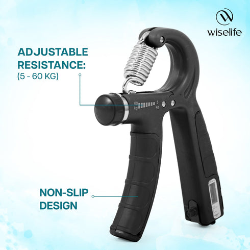 Wiselife Adjustable Hand Grip with Automatic Counter