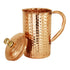 Copper Hammered Jug Pitcher -1700 with 4 PCS Glass