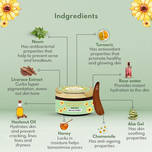 Wildflower Naturals Neem & Turmeric Face Pack