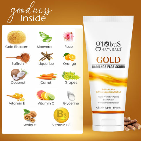 Globus Naturals Gold Radiance Face Scrub