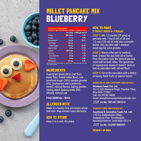 Slurrp Farm Blueberry & Classic Combo: Millet Pancake