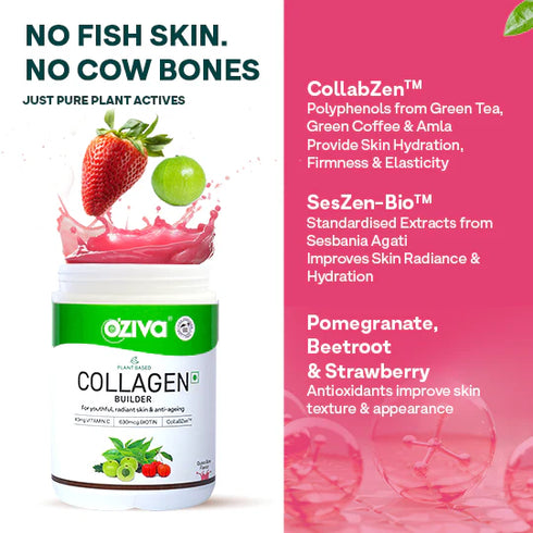 Oziva Vegan Collagen With Biotin & Vitamin C for Skin Radiance & Hydration 200 g