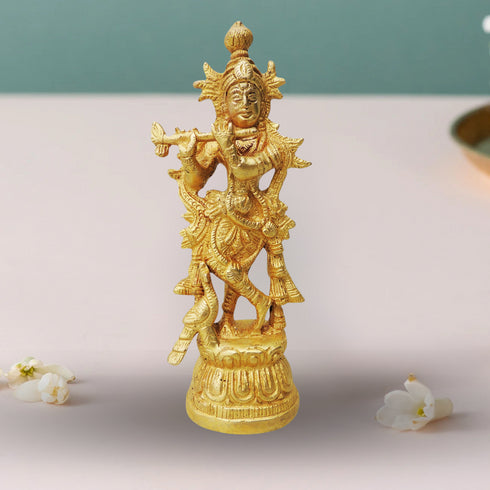 Brass Krishna Normal Statue 0.7Kg
