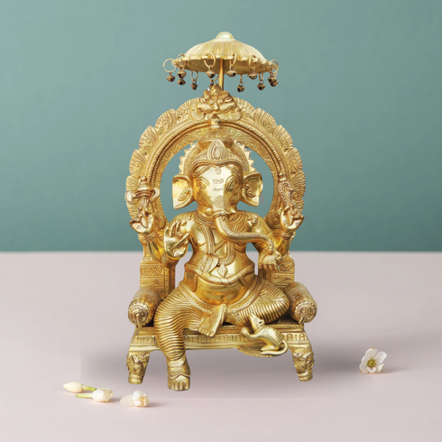 Brass Umberala Ganesh Ji Statue 11.4Kg