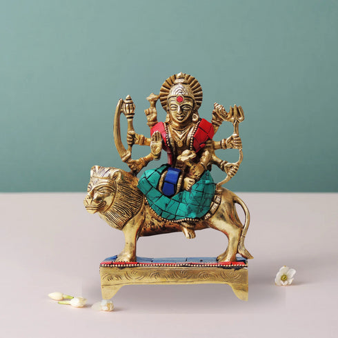 Brass Goddess Durga Superfine Idol 1.172Kg