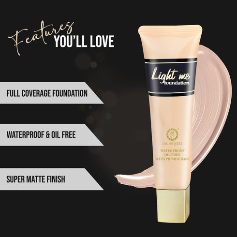 Colors Queen Light Me Oil Free Waterproof Foundation | 50 ML