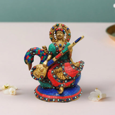 Brass Sharaswati Statue 7.016Kg