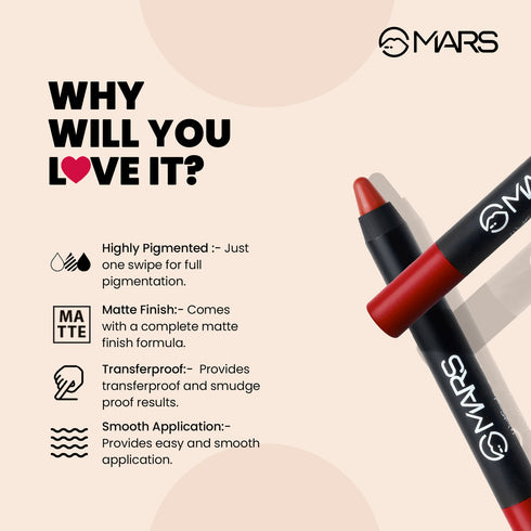 Mars Matte Lip Crayon | Won't Smudge Won't Budge