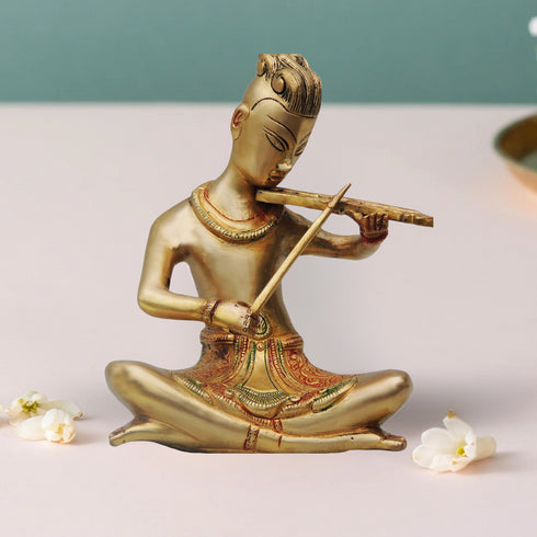 Brass Rajasthani Violin Statue 2.7Kg