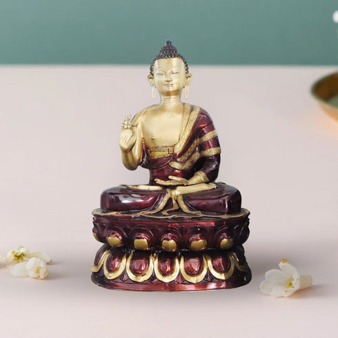 Brass Budha Statue With Antique Finish 45Kg