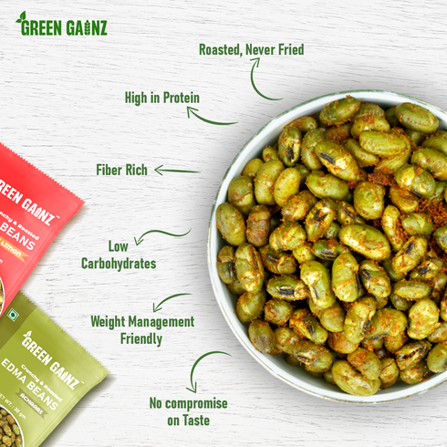 Green Gainz Roasted Edamame (Pack of 4)