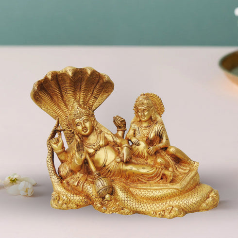 Brass Vishnu & Laxmi Ji With Shesnag Statue 7.22Kg