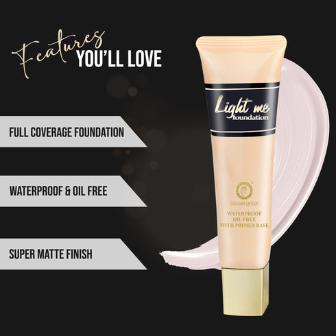 Colors Queen Light Me Oil Free Waterproof Foundation | 50 ML