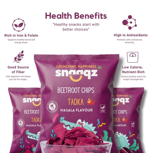 SNAAQZ Masala Beetroot Chips (Pack of 4)