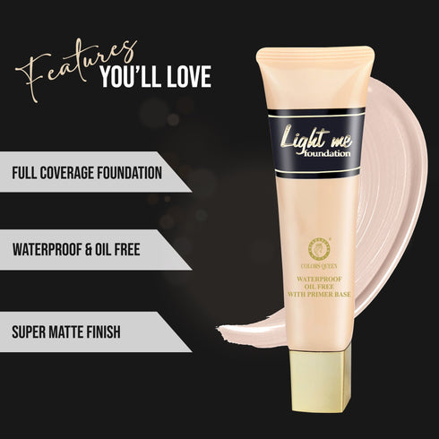 Colors Queen Light Me Oil Free Waterproof Foundation | 50 ML