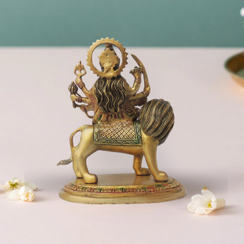 Brass Durga Ji Idol Statue 3.34Kg