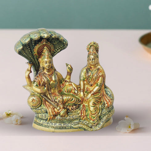 Brass Vishnu Laxmi With Shesnag Statue 3.34Kg