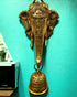 Tamas Brass Lord Ganesh/Ganesha Mask with Bell Wall Hanging Golden)