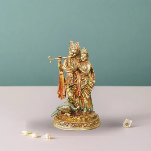 Brass Radha Krishna God Idol Statue 6.154Kg