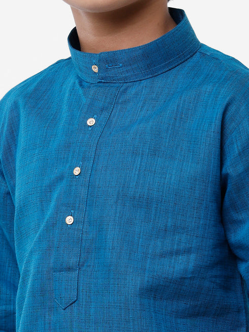 Ramraj Cotton Boys Fantastic Kurta & Cream Dhoti Set Navy FS8