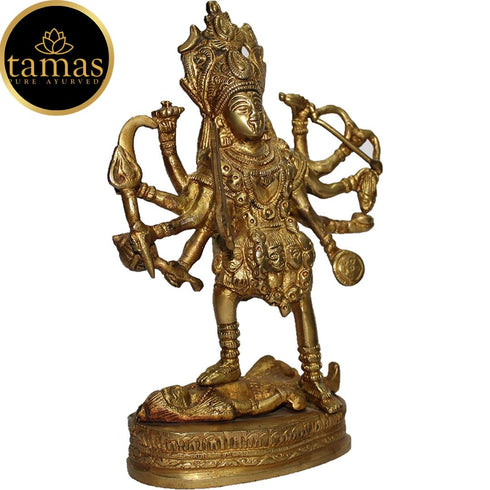 Tamas Brass Maa Kali Hindu Goddess Statue(Golden)