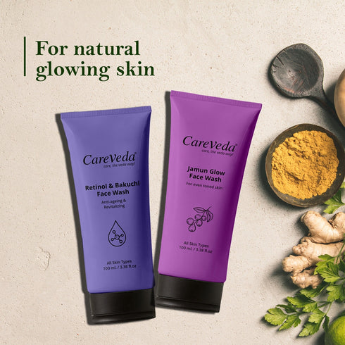 CareVeda Radiance Duo Jamun Glow Retinol & Bakuchi Face Wash (Set of 2)