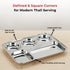 Vinod Stainless Steel 5 Compartment Plate with Round Edges Lunch and Dinner Plate Bhojan Thali High Quality Steel Rust Free Pack of 2