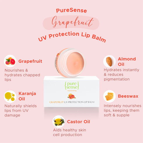 PureSense Grapefruit UV Protection Lip Balm | From the makers of Parachute Advansed