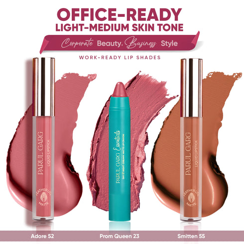 Parul Garg Beauty Office-Ready Lipstick Pack: Light to Medium Skin Tone