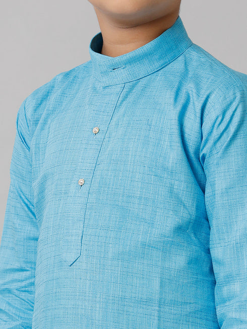 Ramraj Cotton Boys Fantastic Kurtha Full Sleeves Blue FS4