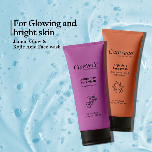 CareVeda Skin Glow Combo Set of 2 Jamun Glow & Kojic Acid Face Wash
