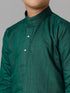 Ramraj Cotton Boys Full Sleeves Dark Green Kurta with Cream Pyjama Pant Combo FS5