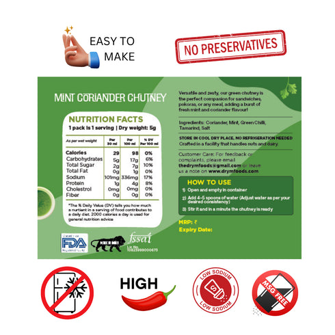 Drym foods Green Chutney