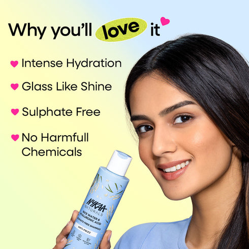 NYKAA Naturals Rice Water & Hyaluronic Acid Sulphate Free Shampoo