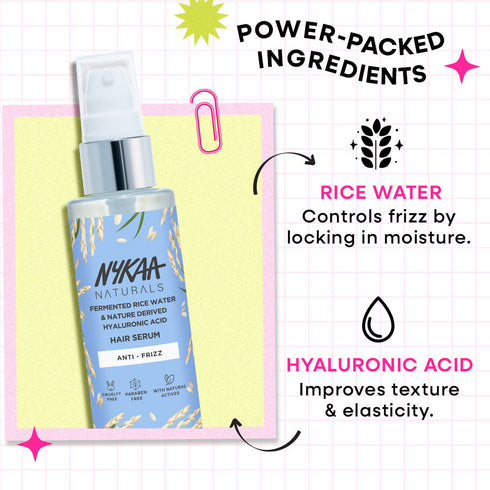 NYKAA Naturals Rice Water & Hyaluronic Acid Hair Serum