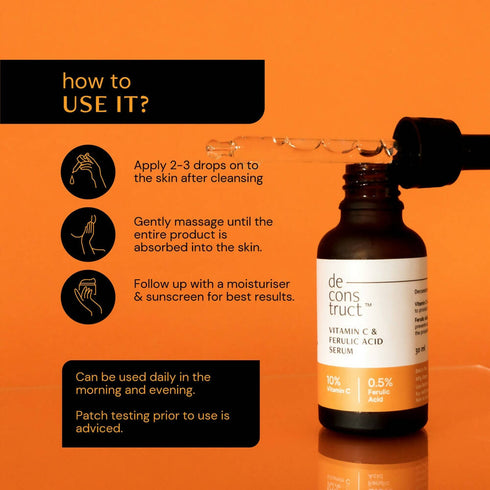 Deconstruct Vitamin C Serum For Face - 10% Vitamin C + 0.5 % Ferulic Acid
