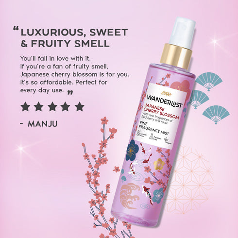 Wanderlust Japanese Cherry Blossom Floral Perfume Mist