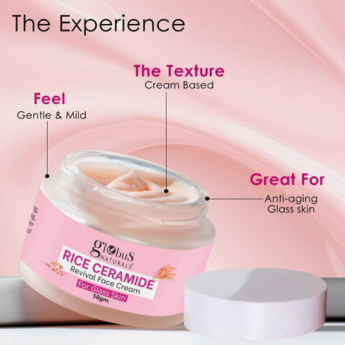Globus Naturals Rice Ceramide Revival Face Cream For Korean Glass Skin